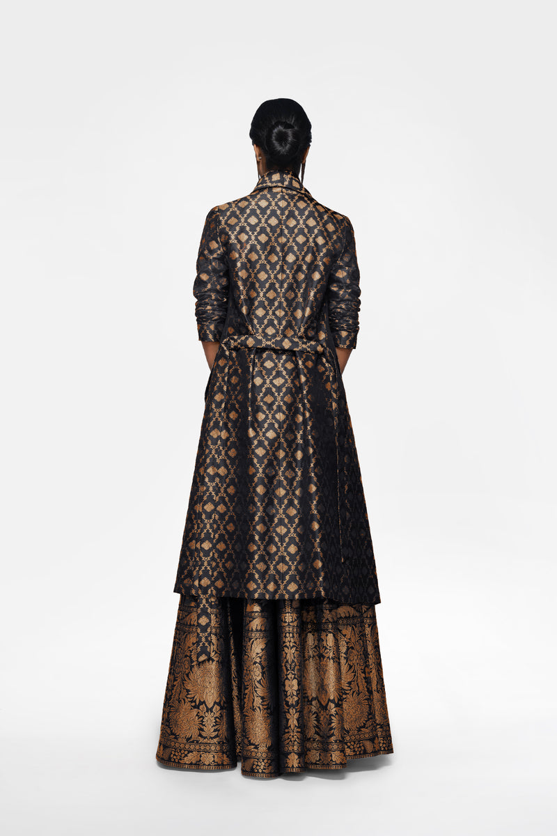 Handwoven Silk Brocade Longline Jacket