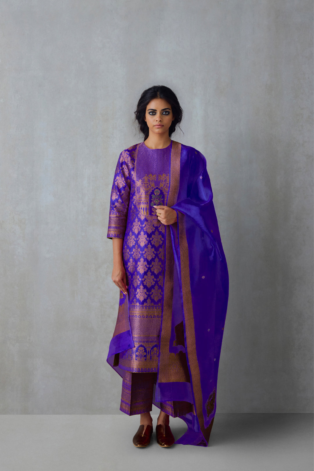 Silk Brocade Tunic Set