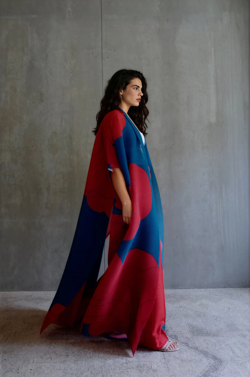 Pleated Kimono Cape