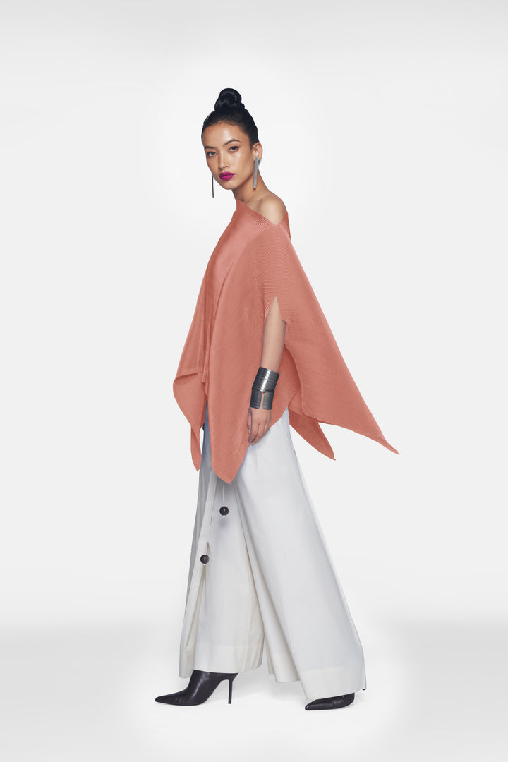 Pleated Short Poncho