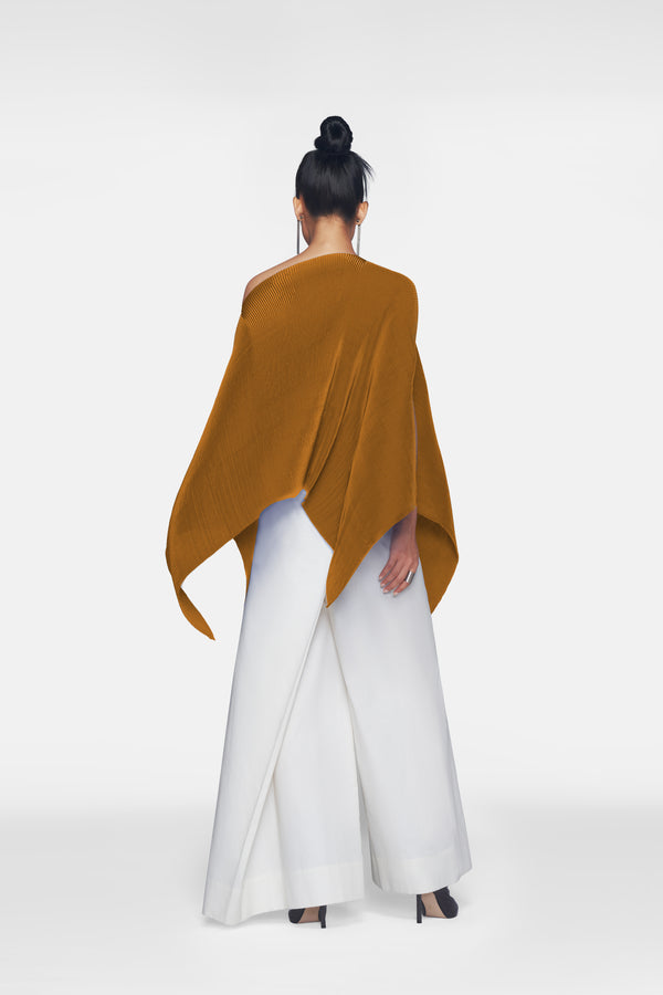 Pleated Short Poncho