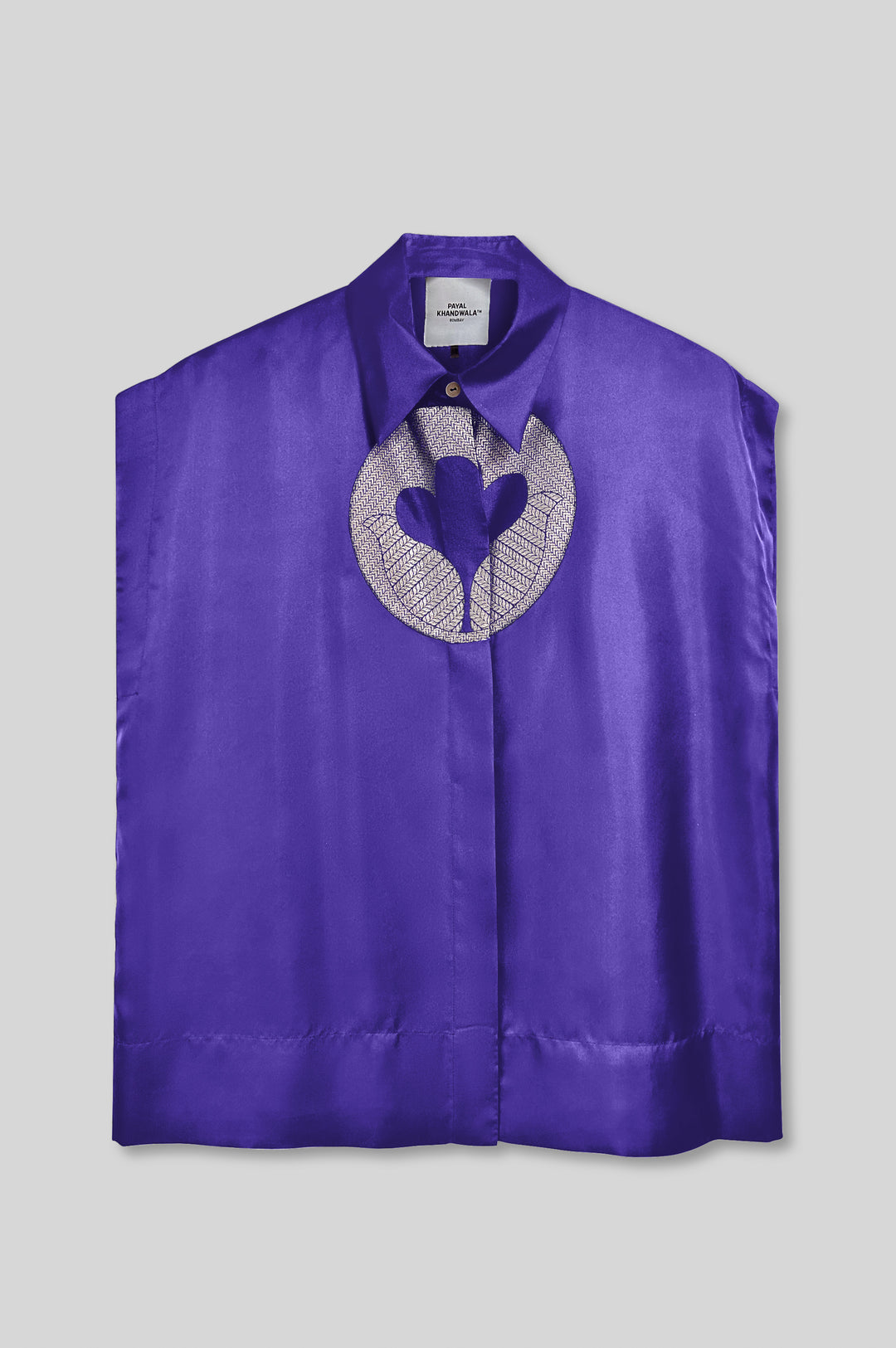Silk Shirt With Brocade Detail
