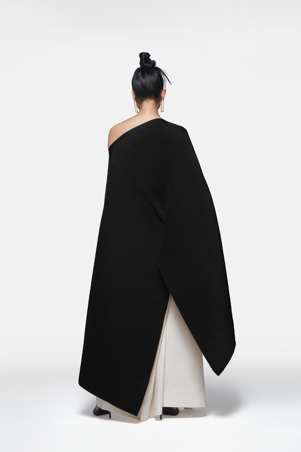 Pleated Long Poncho