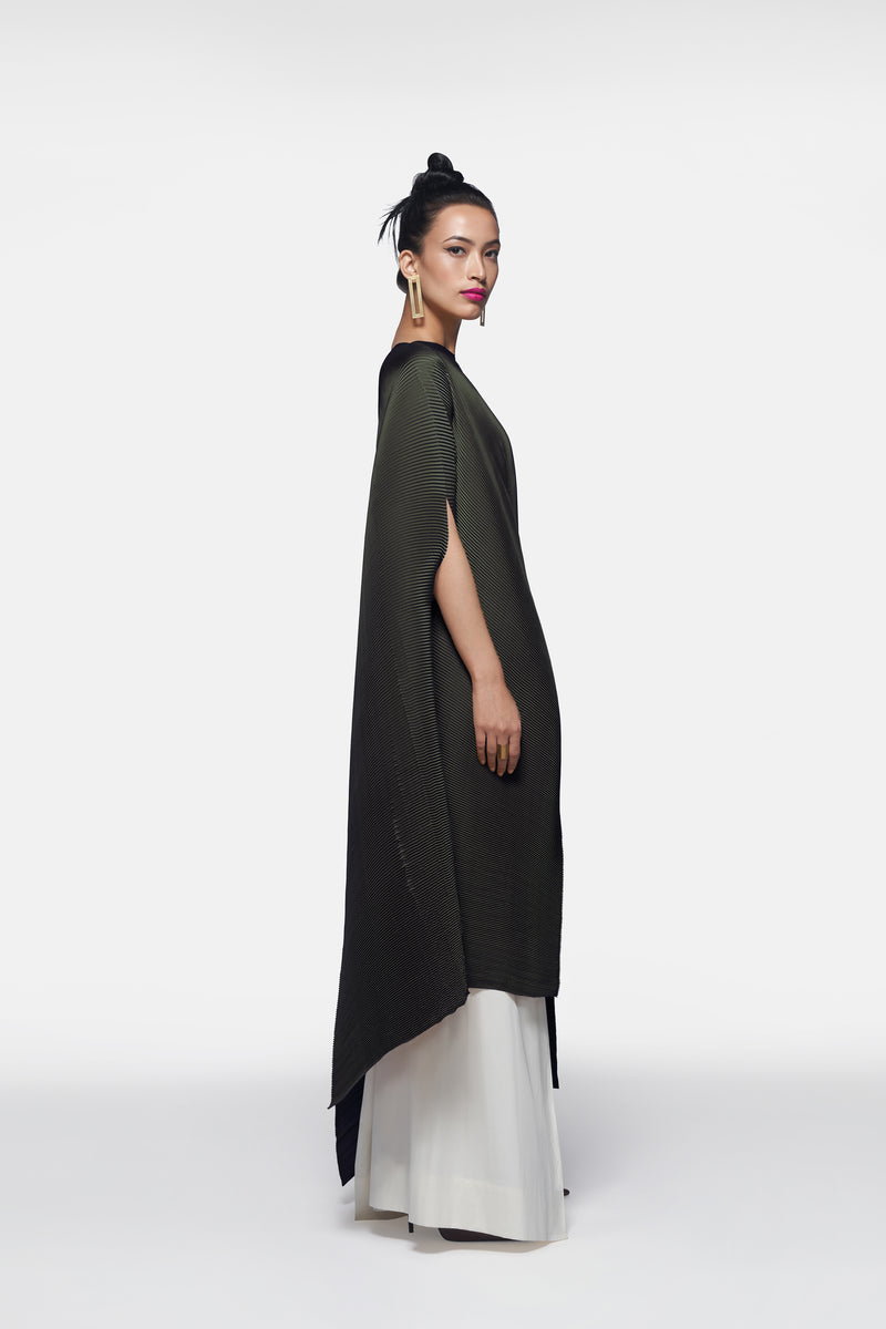 Pleated Long Poncho