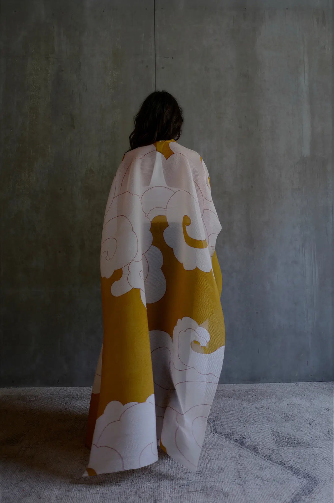 Pleated Kimono Cape