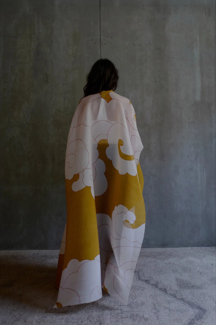 Pleated Kimono Cape