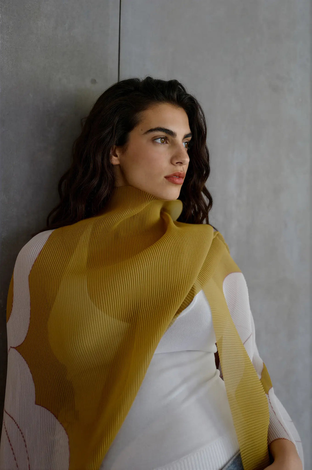 Pleated Kimono Cape