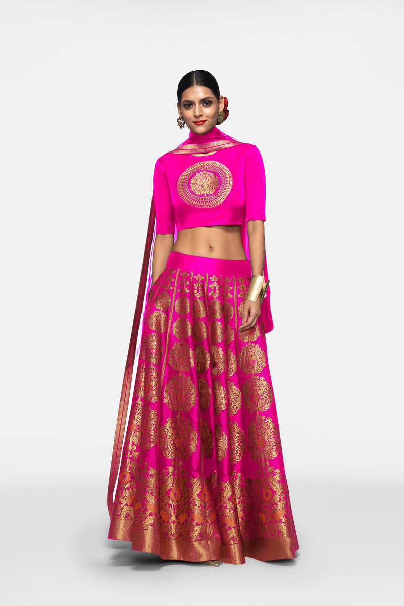 Buy Payal Khandwala Purple Handwoven Silk Brocade Blouse Online | Aza  Fashions