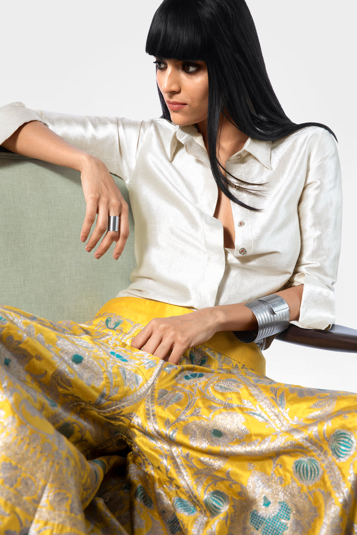 Handwoven Silk Brocade Shirt