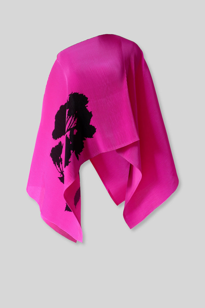 Pleated Short Poncho