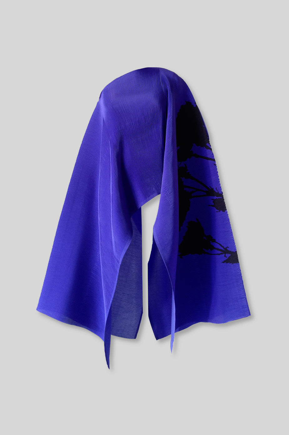 Pleated One-Shoulder Poncho