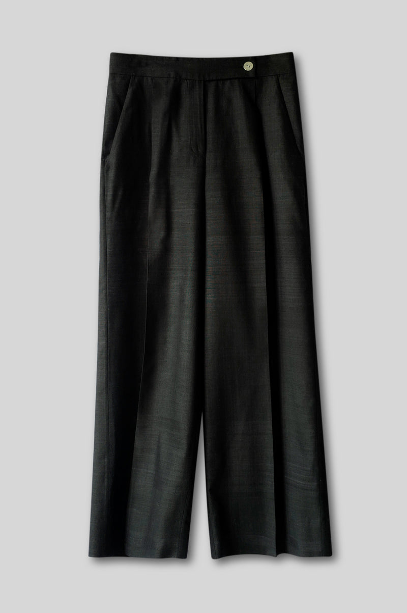 Silk Wide-Leg Trouser