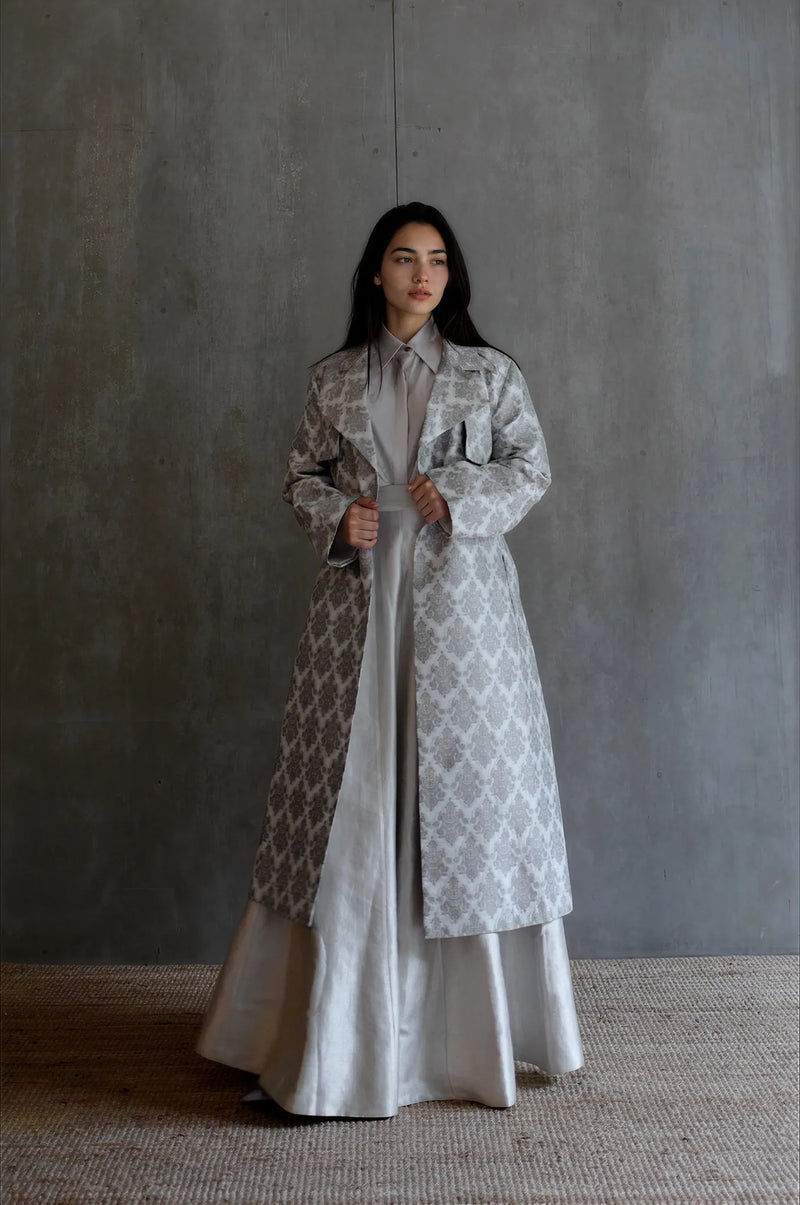 Silk Brocade Trench