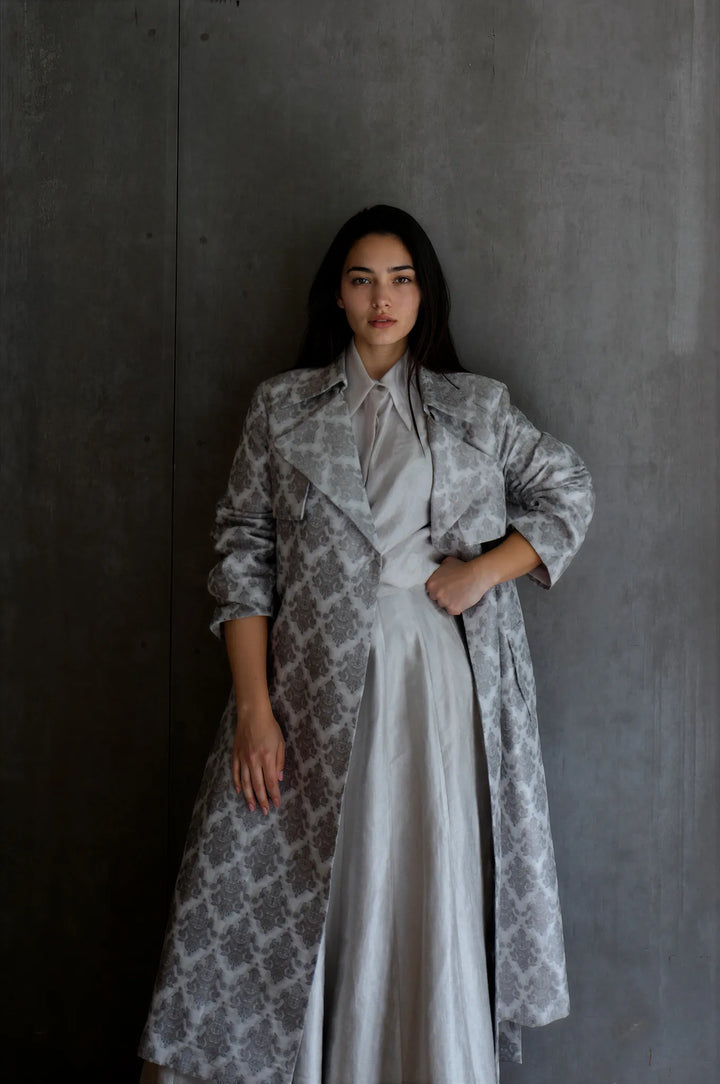 Silk Brocade Trench
