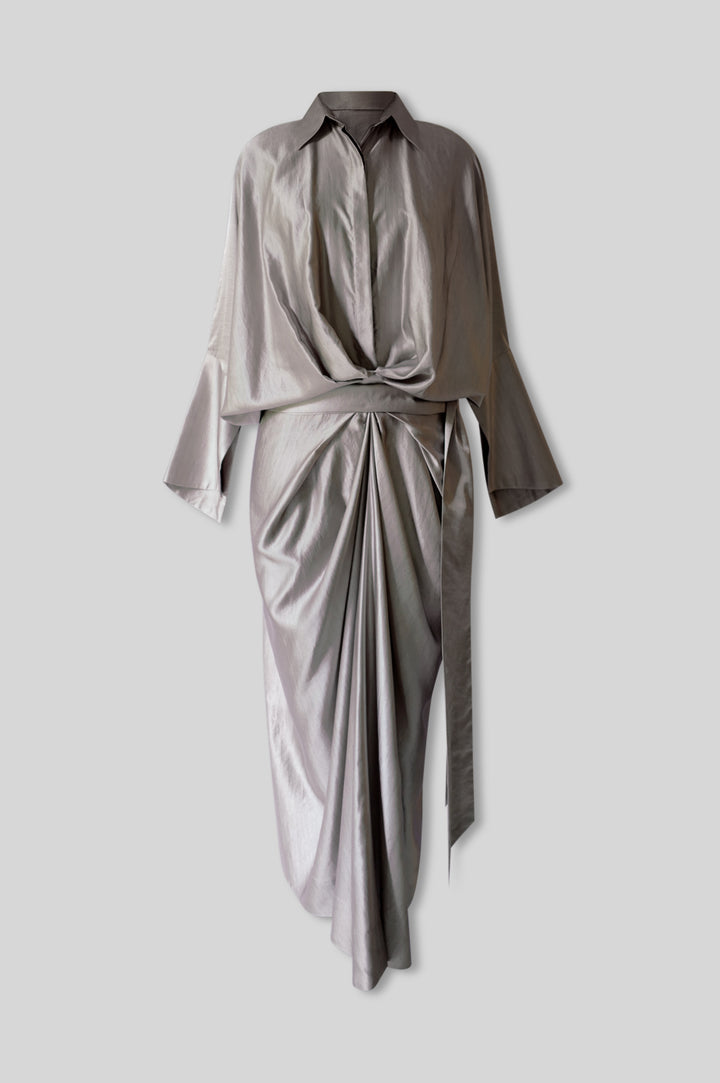 Draped Silk Dress