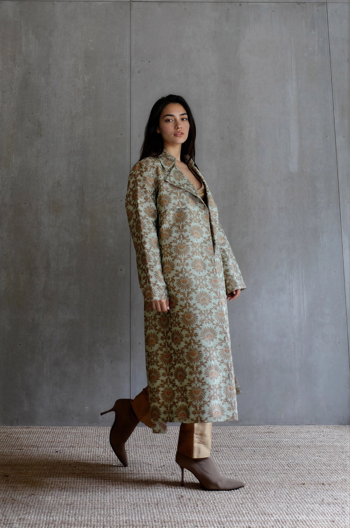 Silk Brocade Trench