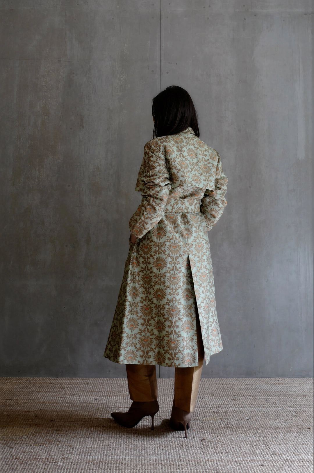 Silk Brocade Trench