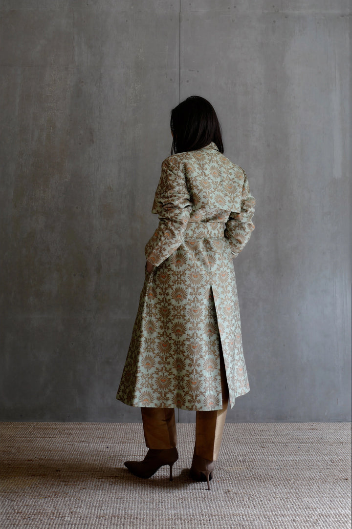 Silk Brocade Trench