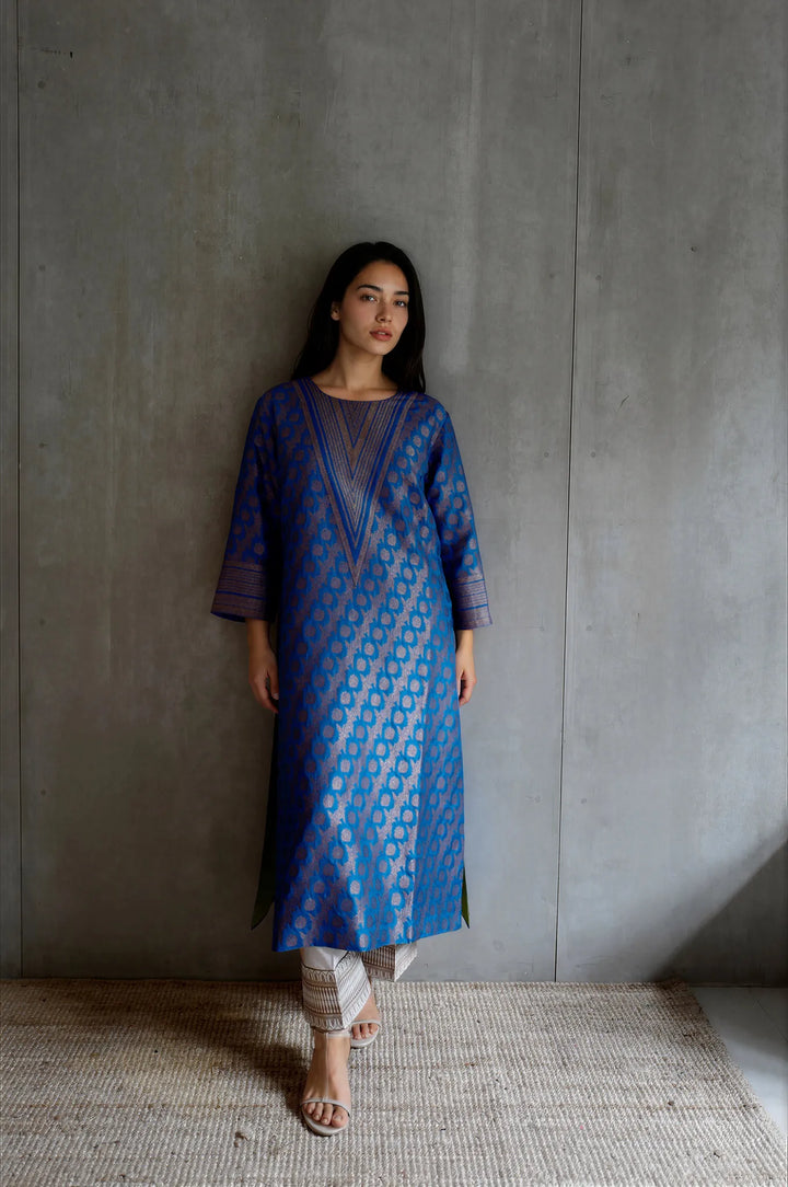 Silk Brocade Kurta Set