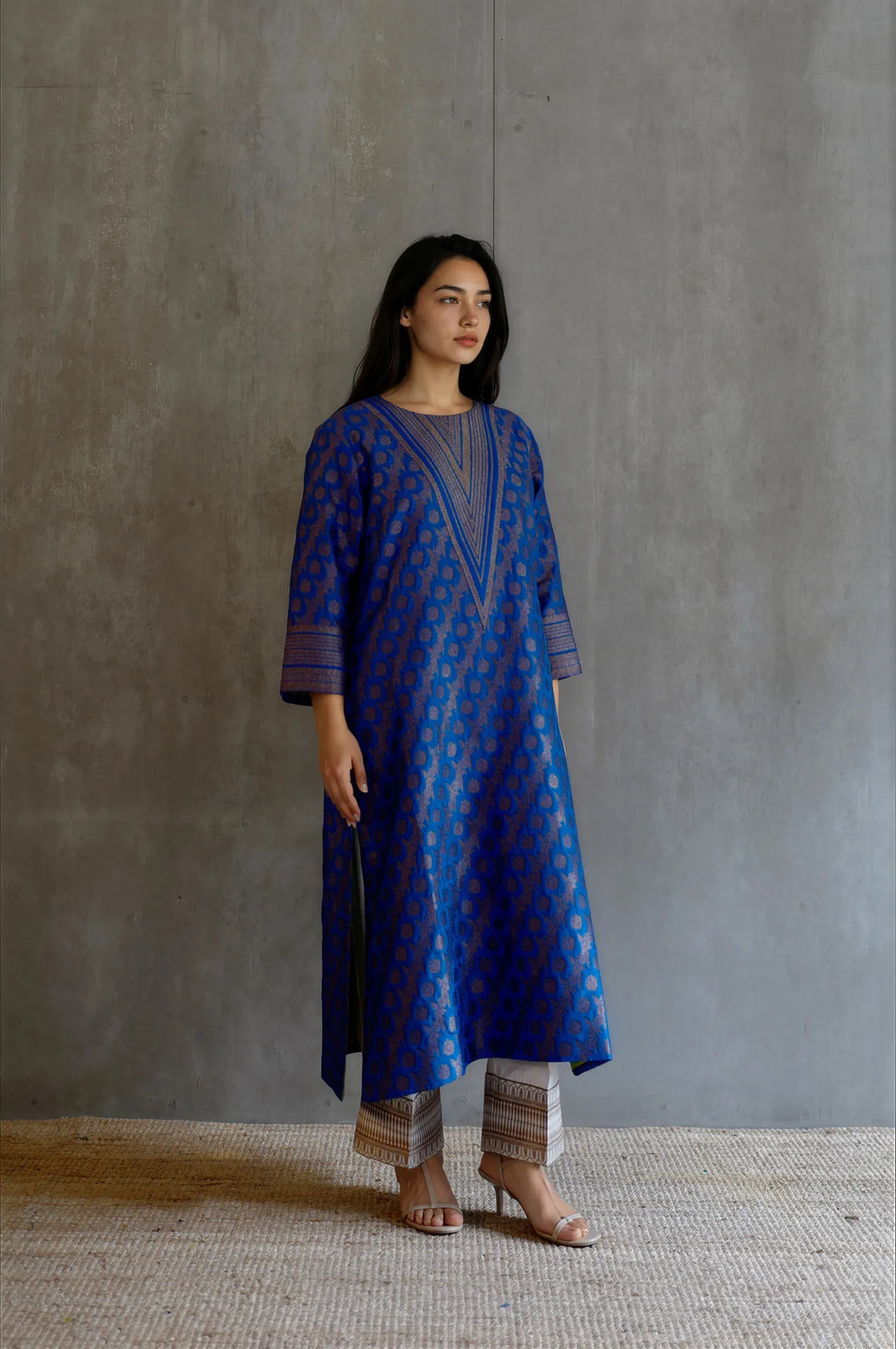 Silk Brocade Kurta Set