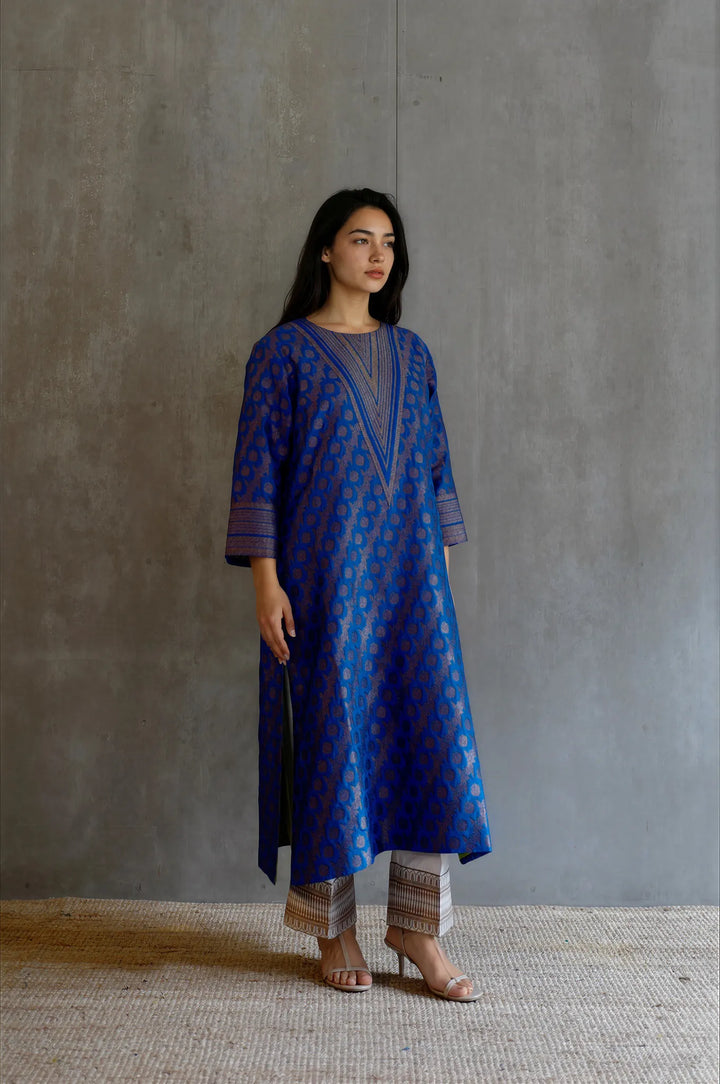 Silk Brocade Kurta Set