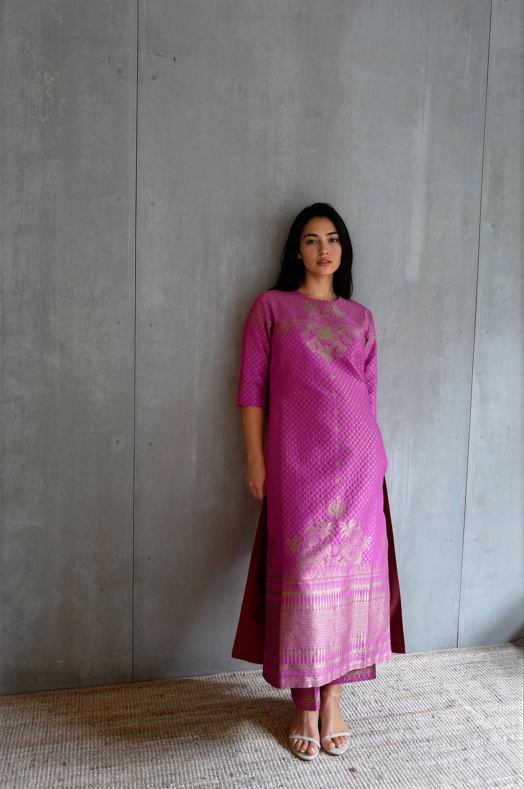 Silk Brocade Kurta Set