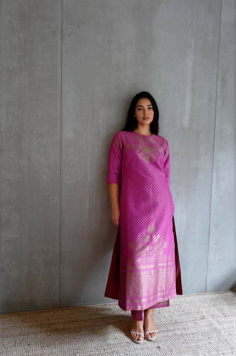 Silk Brocade Kurta Set