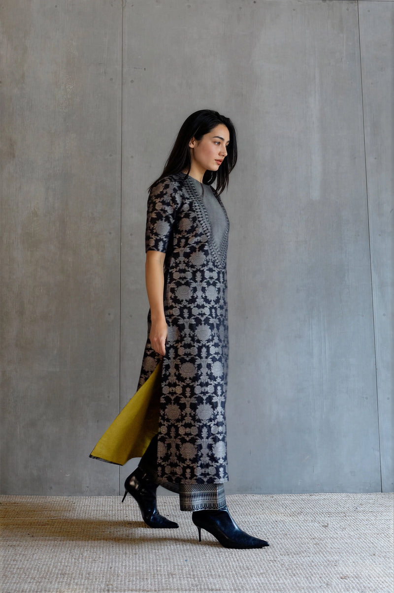 Silk Brocade Kurta Set
