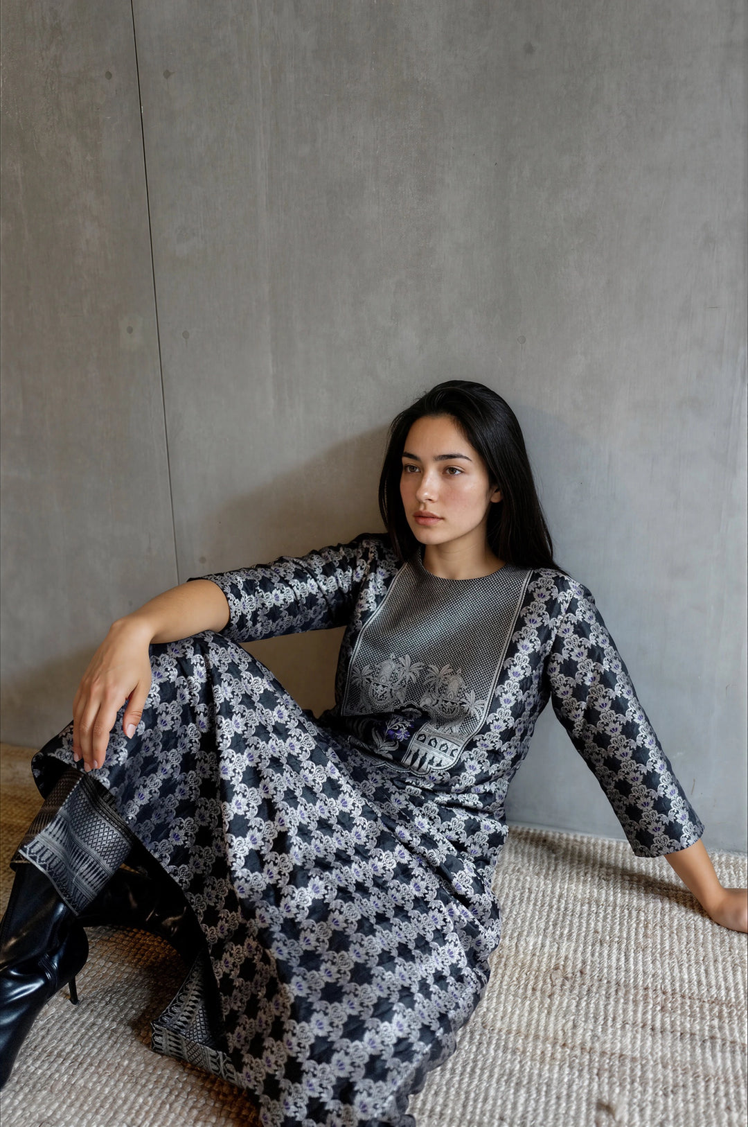 Silk Brocade Kurta Set