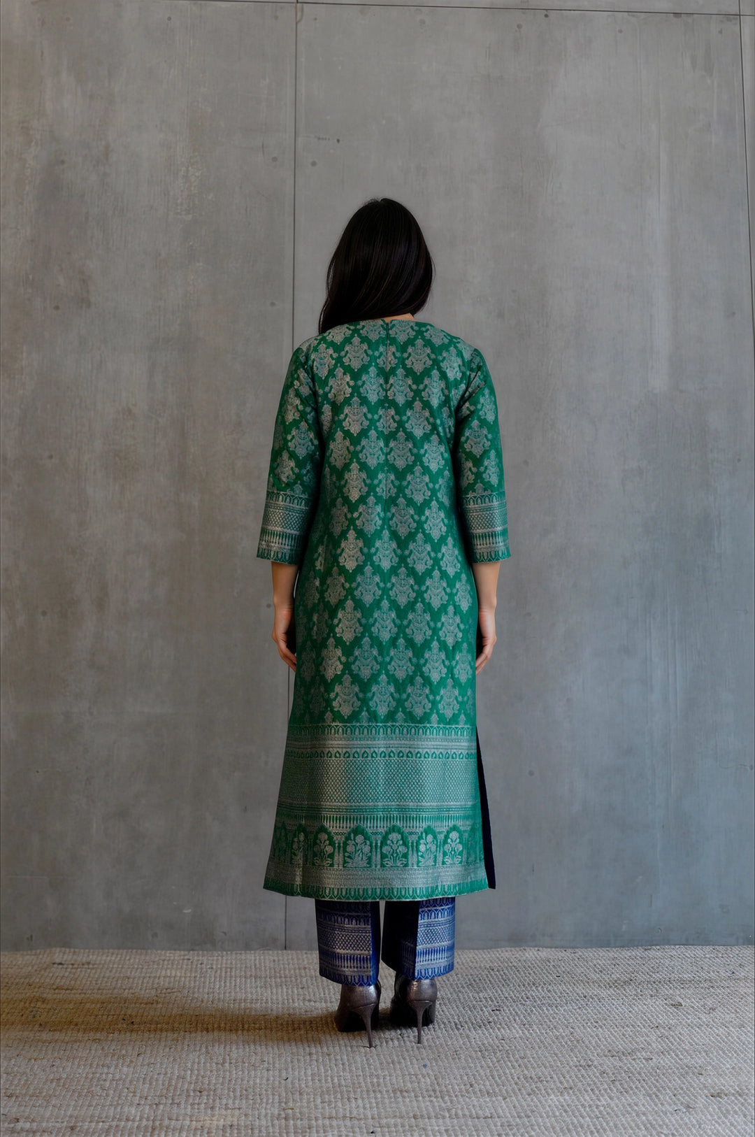 Silk Brocade Kurta Set