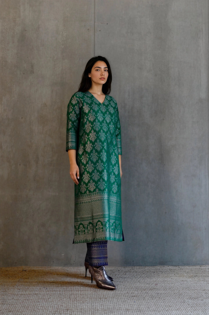 Silk Brocade Kurta Set