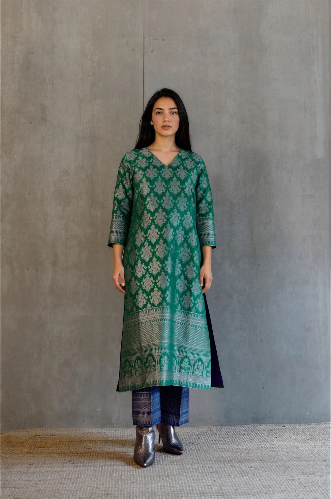 Silk Brocade Kurta Set
