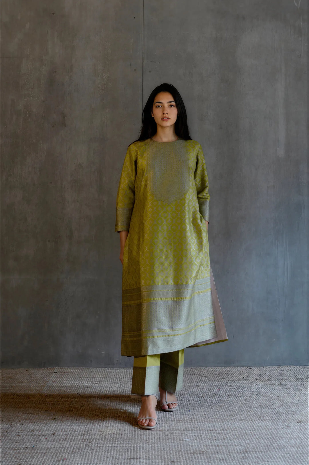 Silk Brocade Kurta Set