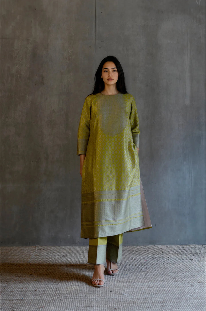 Silk Brocade Kurta Set