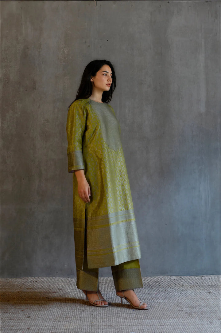 Silk Brocade Kurta Set