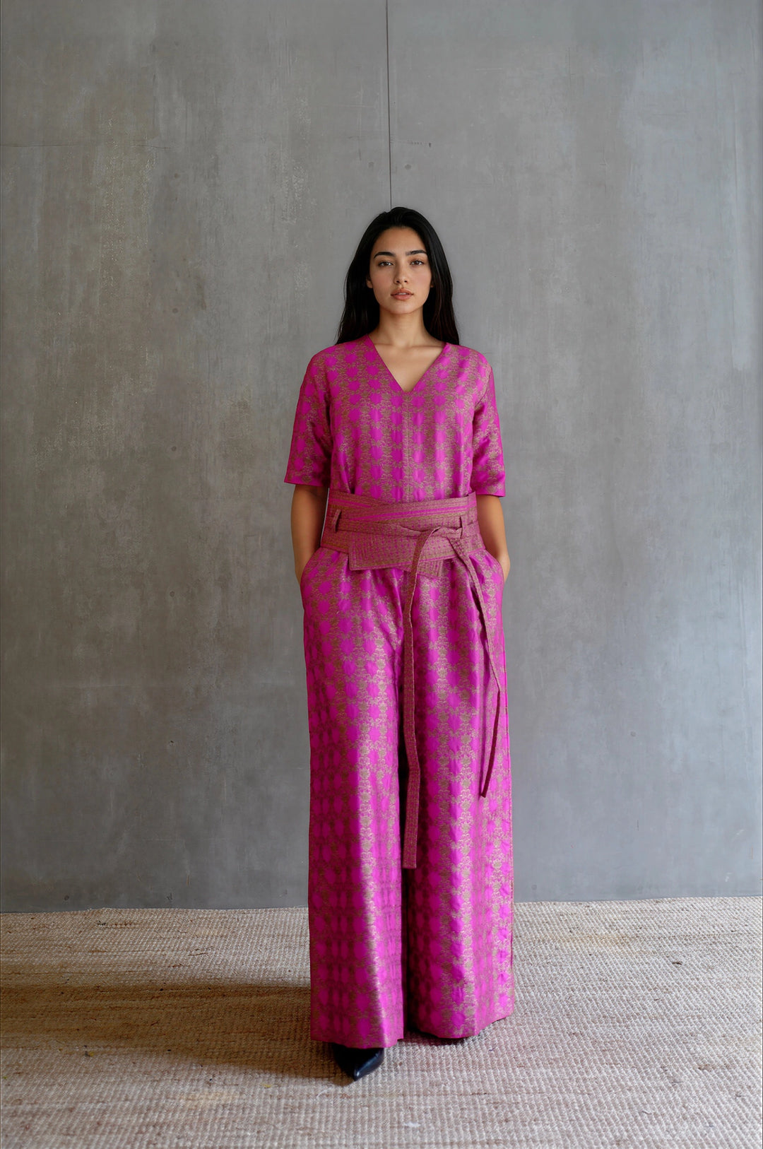 Silk Brocade Jumpsuit