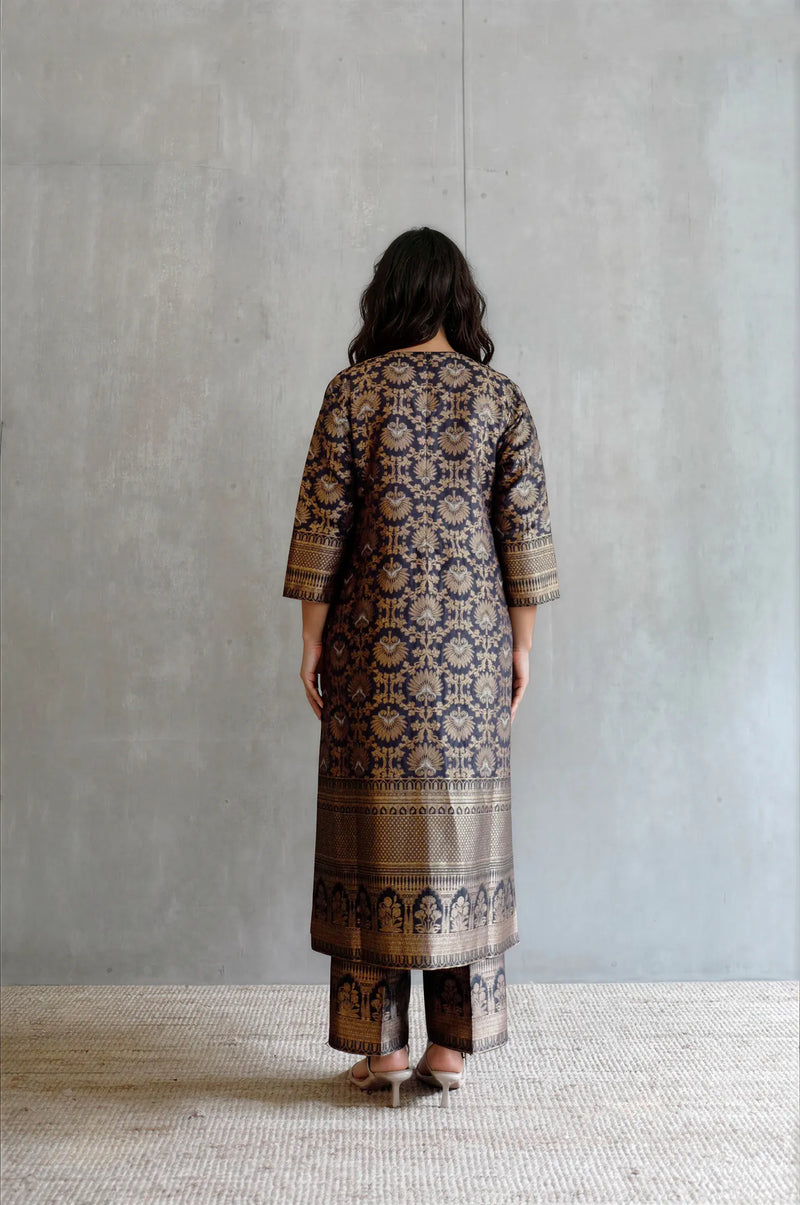 Silk Brocade Kurta Set