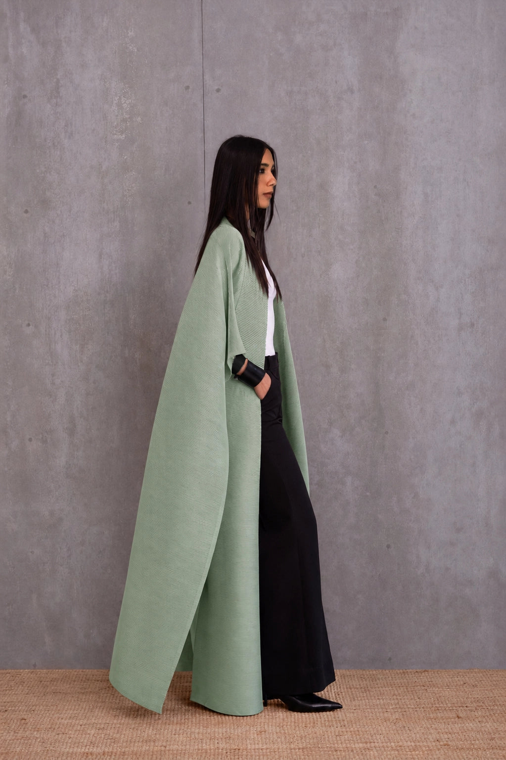 Pleated Kimono Cape