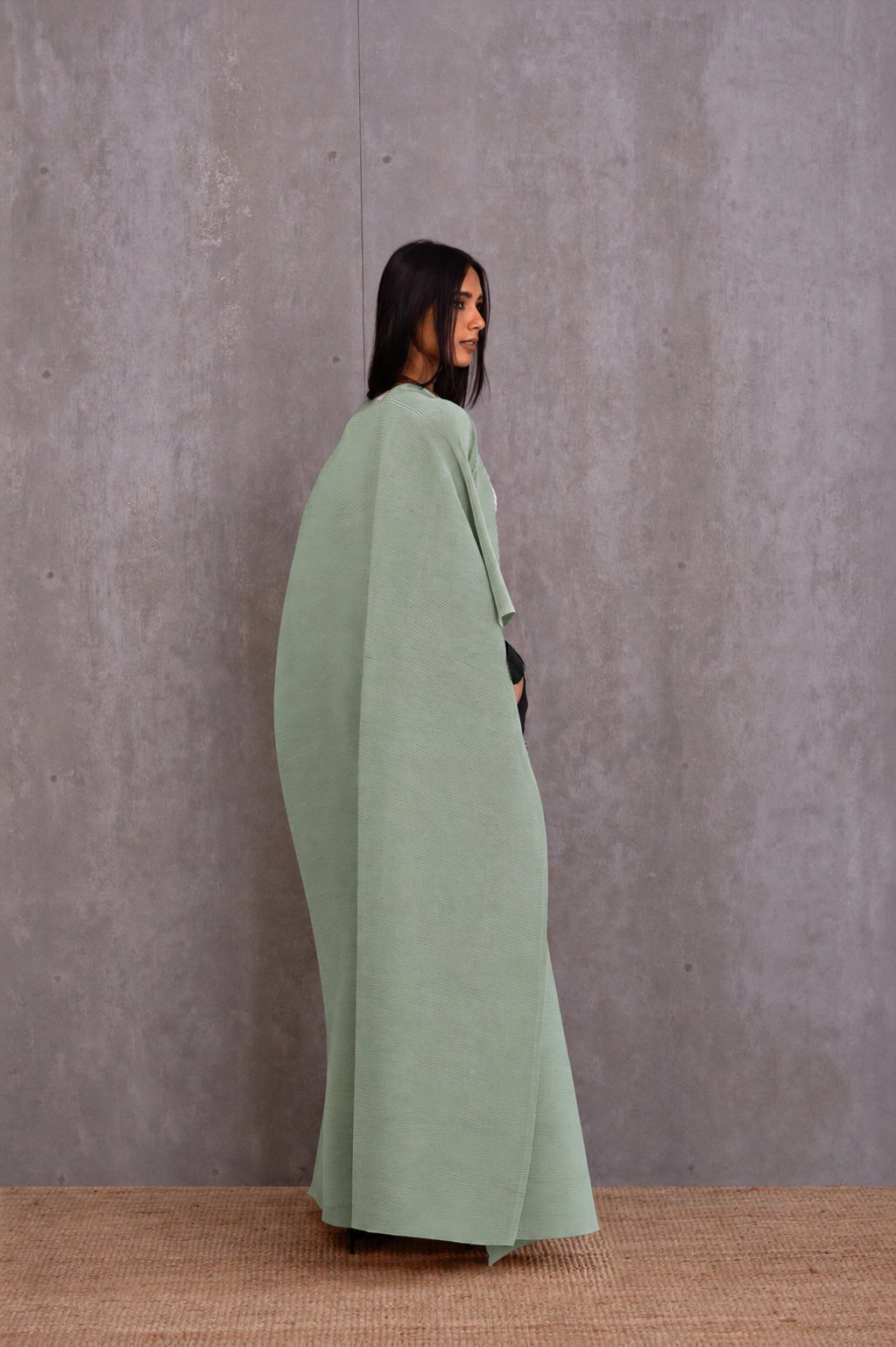 Pleated Kimono Cape