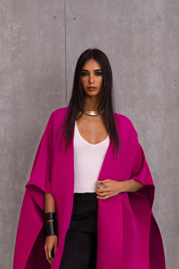 Pleated Kimono Cape