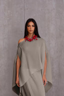 Pleated Short Poncho
