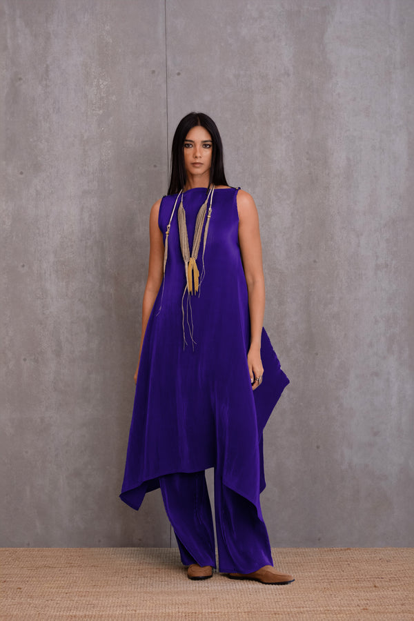 Pleated Kurta Set