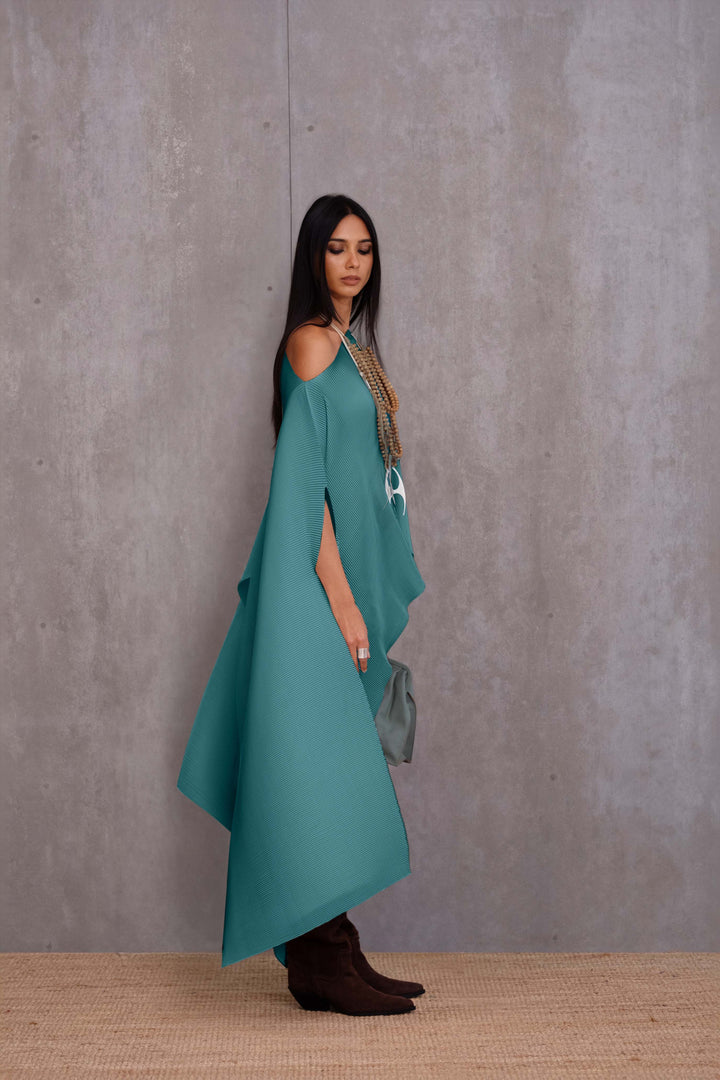 Pleated Long Poncho