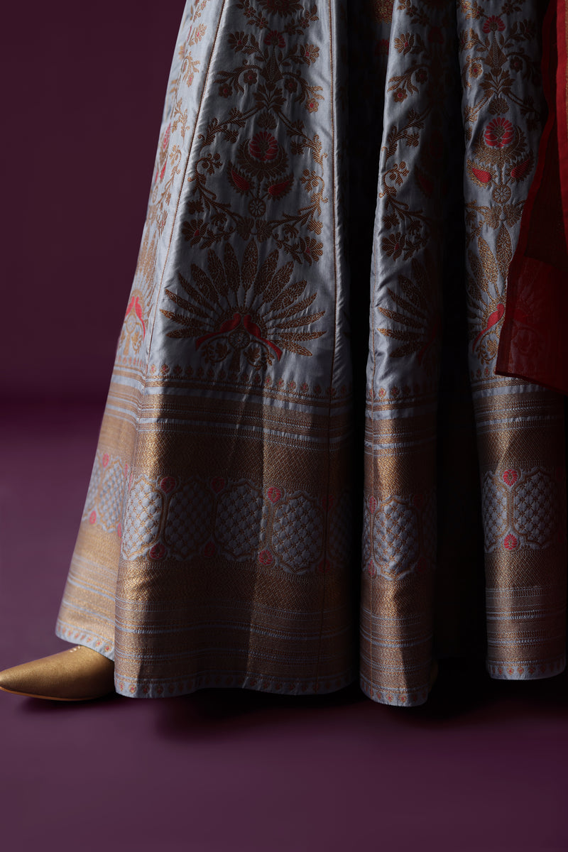 Silk Brocade Lehenga Set