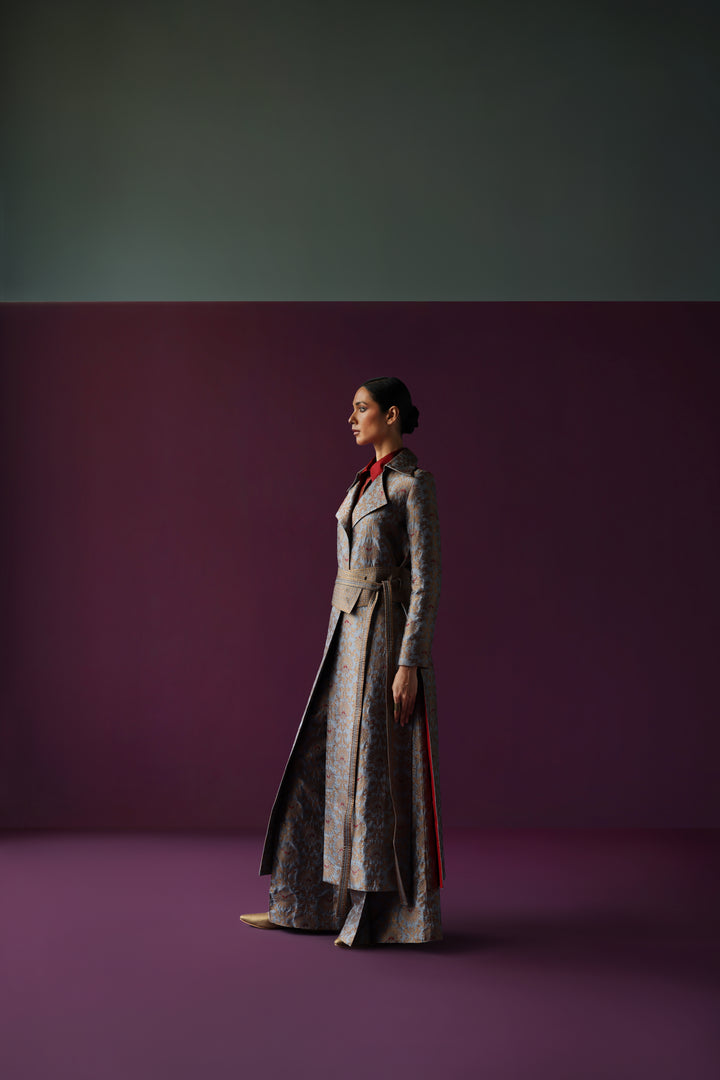 Silk Brocade Trench