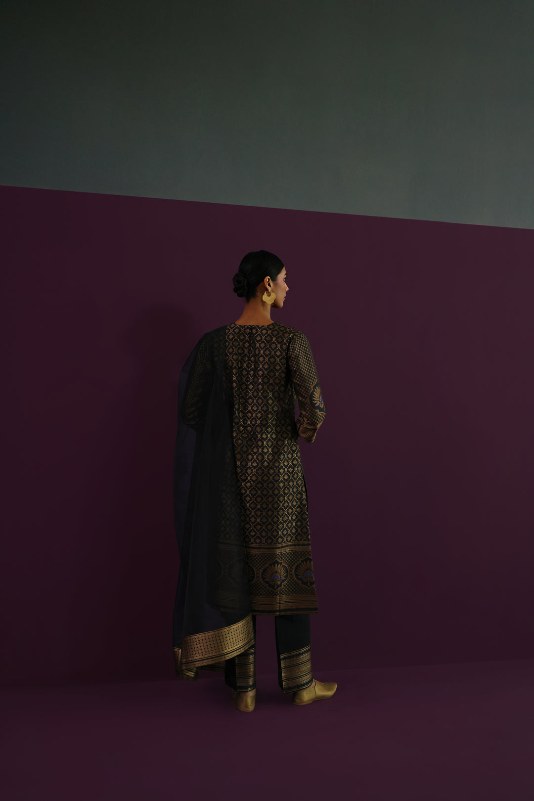 Silk Brocade Kurta Set