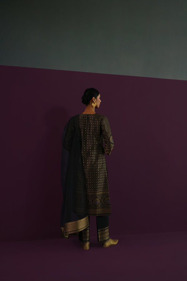 Silk Brocade Kurta Set