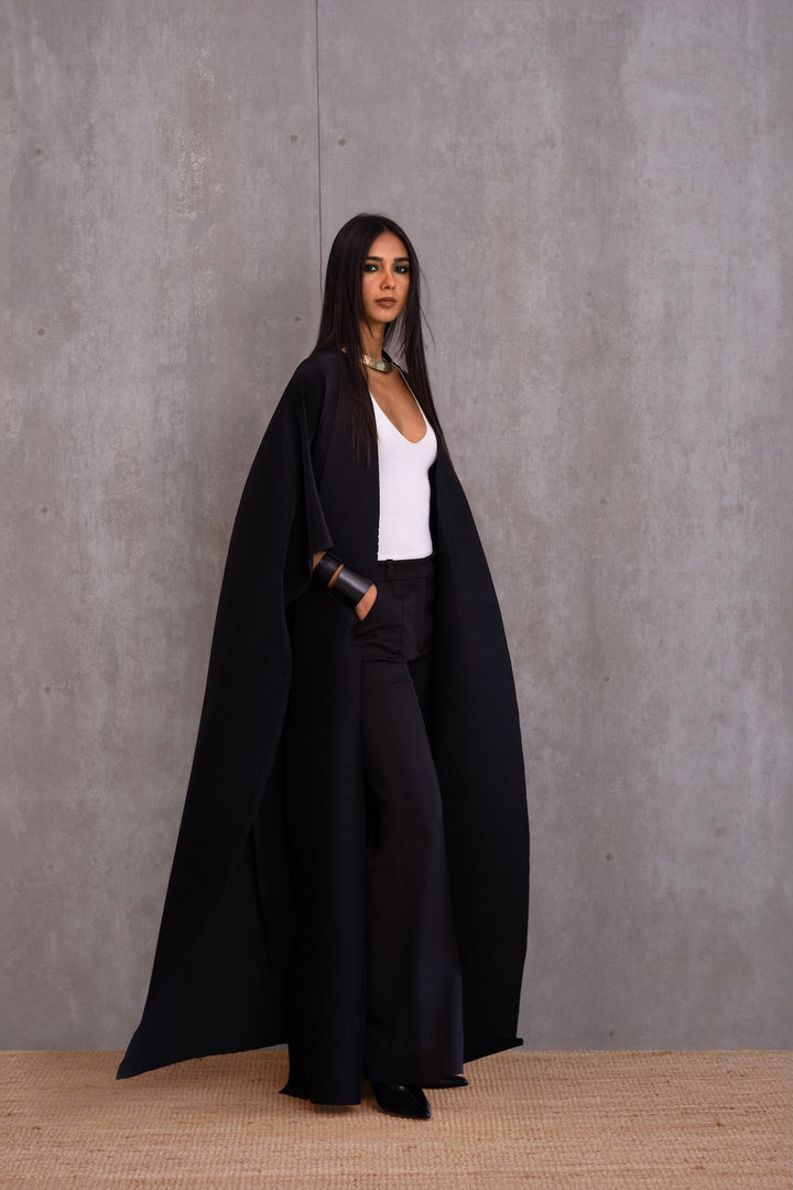 Pleated Kimono Cape