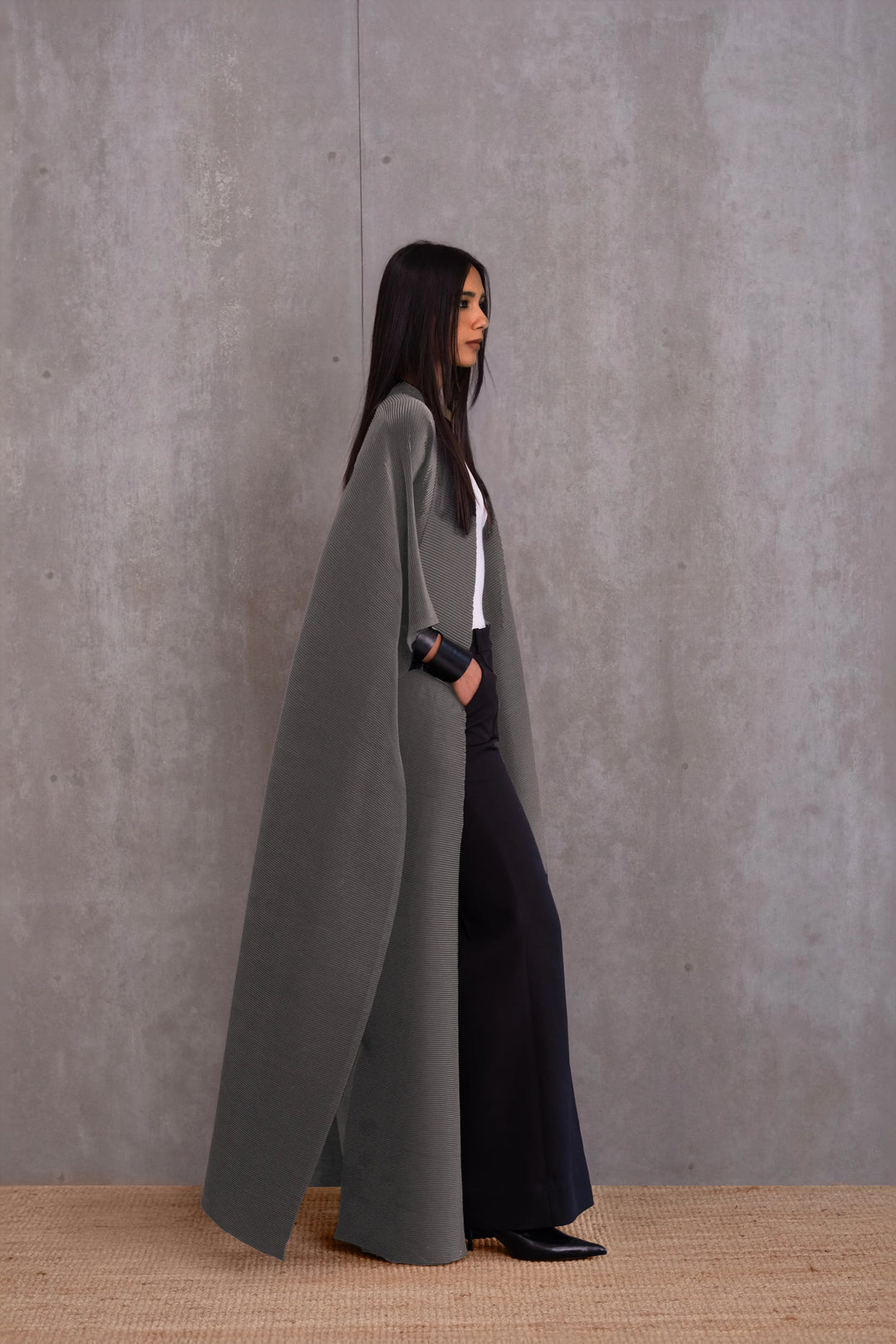 Pleated Kimono Cape