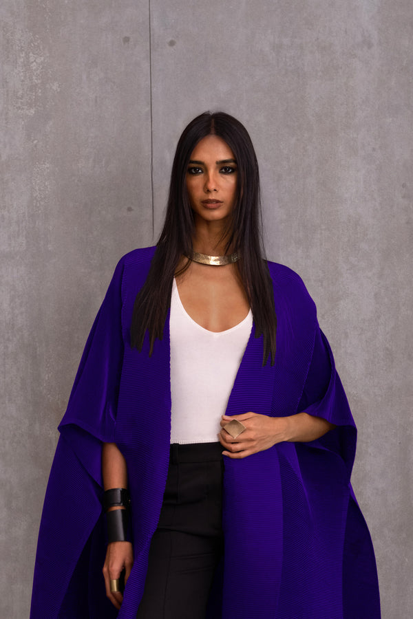 Pleated Kimono Cape